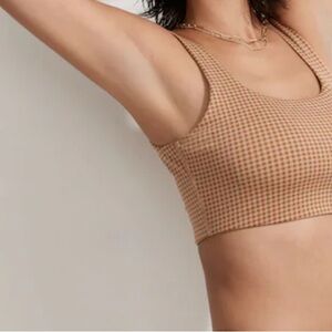 Madewell Tan Checkered Bralette